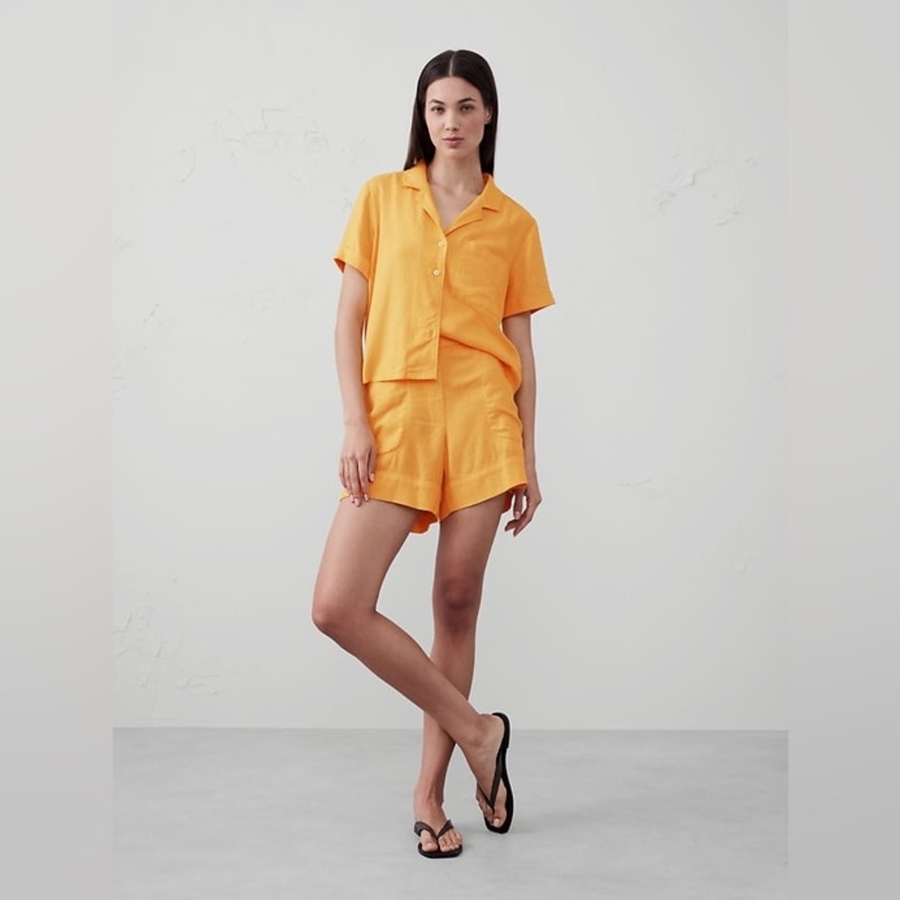 Banana Republic Linen Blend Set - Yellow Mara Villa - XS - NWT